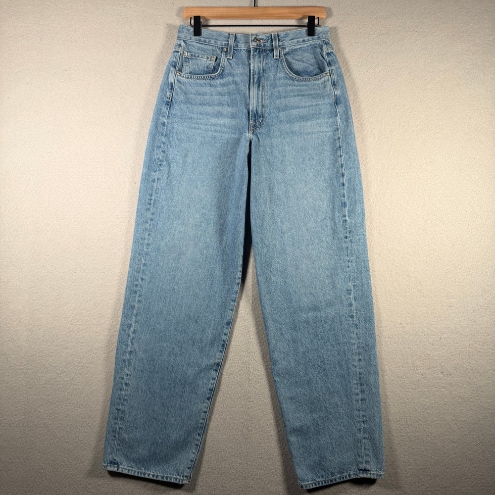 Edwin Kayla Dreamer High Rise Wide Leg Jeans Light Wash Blue 27 EW2059HBS